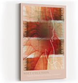 Paul Sinus Kunstdruck 40x60cm Soft Collision Kurven Textur Rot Beige Dynamik Transparenz