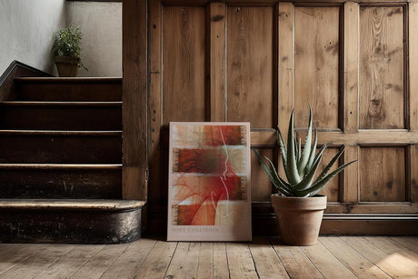 Paul Sinus Kunstdruck 40x60cm Soft Collision Kurven Textur Rot Beige Dynamik Transparenz