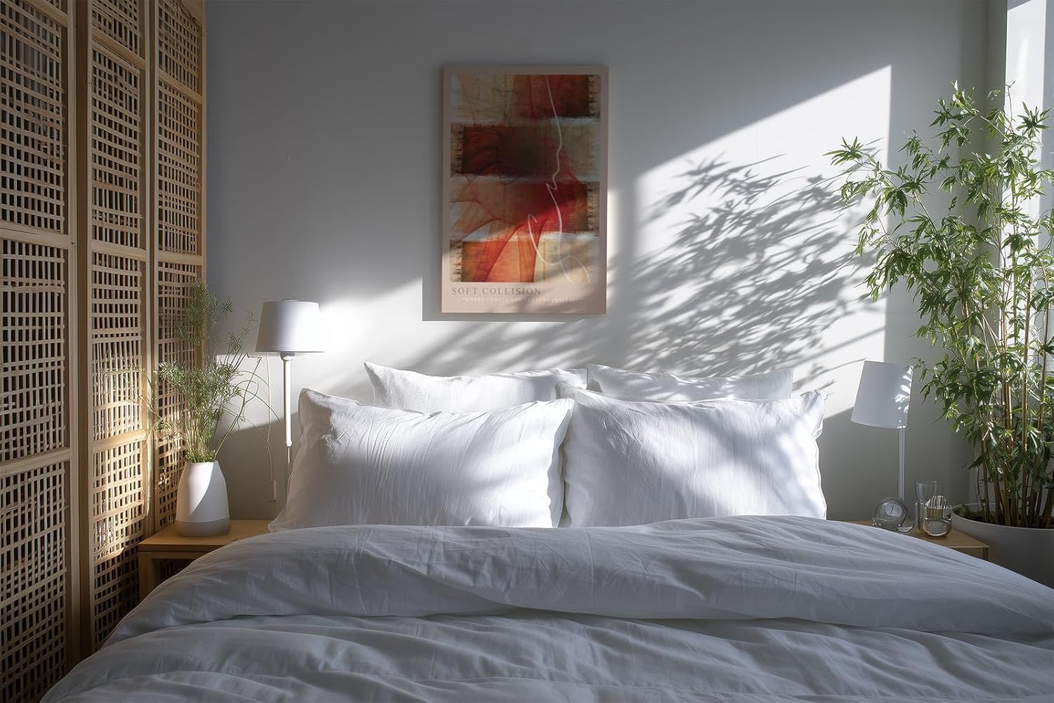 Paul Sinus Kunstdruck 40x60cm Soft Collision Kurven Textur Rot Beige Dynamik Transparenz