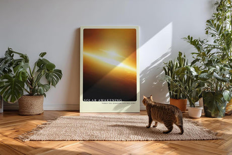 Paul Sinus Kunstdruck 40x60cm Solar Awakening mit leuchtendem Horizont in Gold und Orange