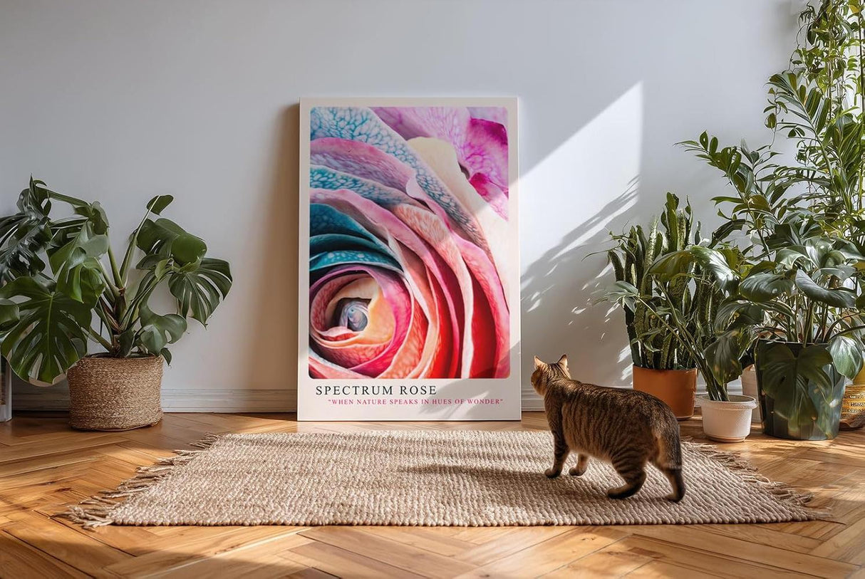 Paul Sinus Kunstdruck 40x60cm Spektralrose in Nahaufnahme – Farbenwunder der Natur in kunstvoller Struktur