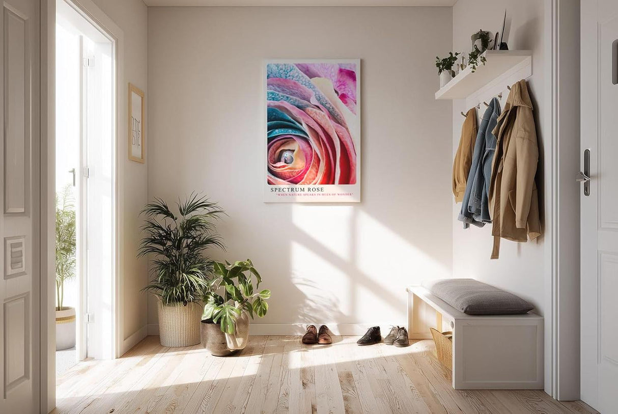 Paul Sinus Kunstdruck 40x60cm Spektralrose in Nahaufnahme – Farbenwunder der Natur in kunstvoller Struktur