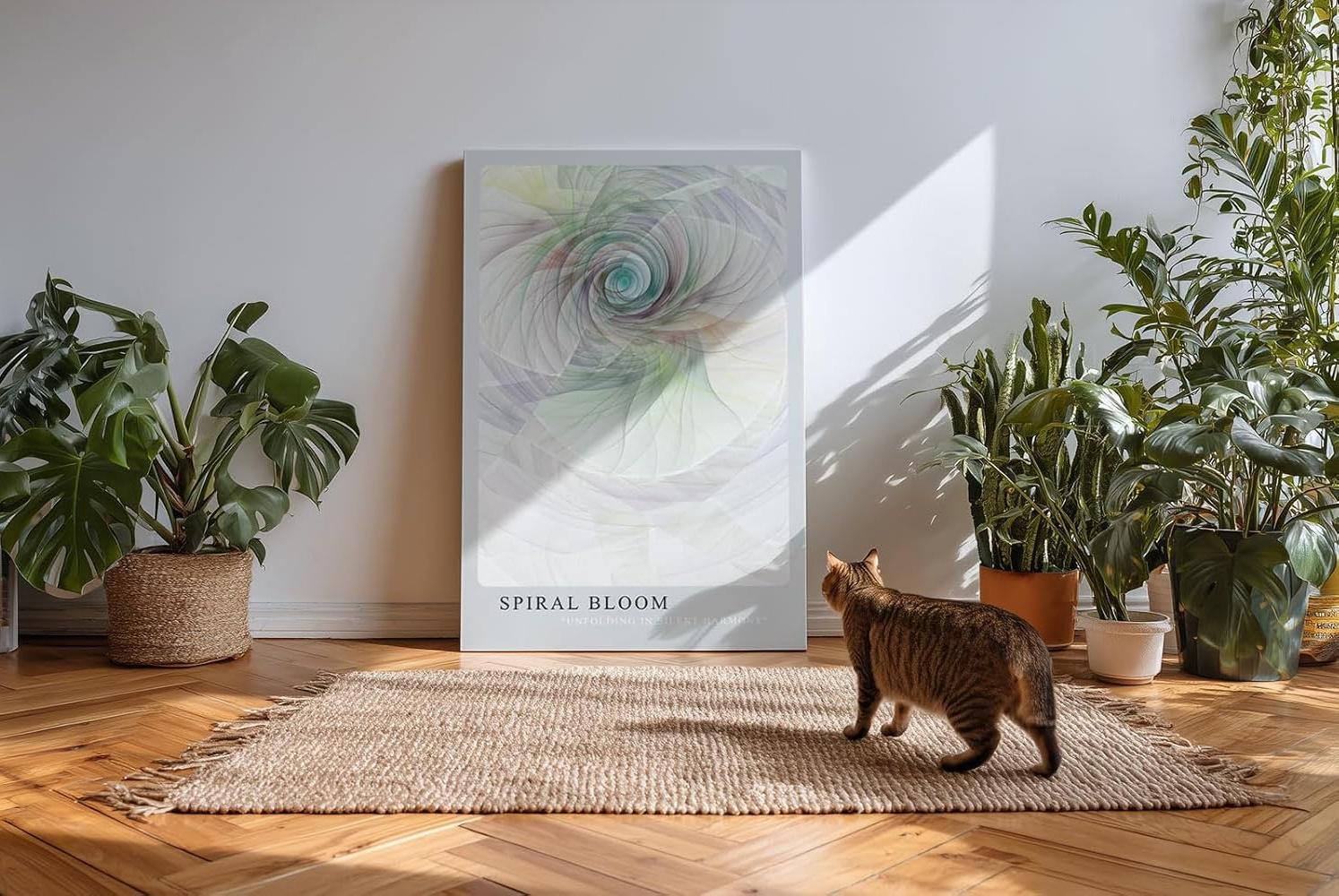 Paul Sinus Kunstdruck 40x60cm Spiral Bloom – Abstrakte Spirale in Pastellfarben mit harmonischem Lichtfluss und Tiefe