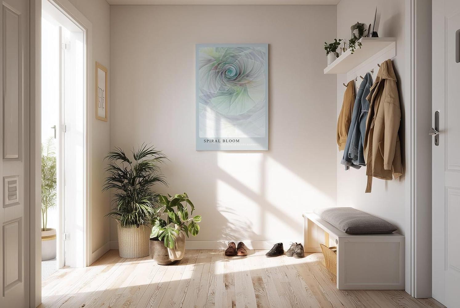 Paul Sinus Kunstdruck 40x60cm Spiral Bloom – Abstrakte Spirale in Pastellfarben mit harmonischem Lichtfluss und Tiefe