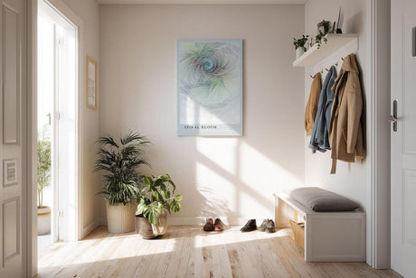Paul Sinus Kunstdruck 40x60cm Spiral Bloom – Abstrakte Spirale in Pastellfarben mit harmonischem Lichtfluss und Tiefe
