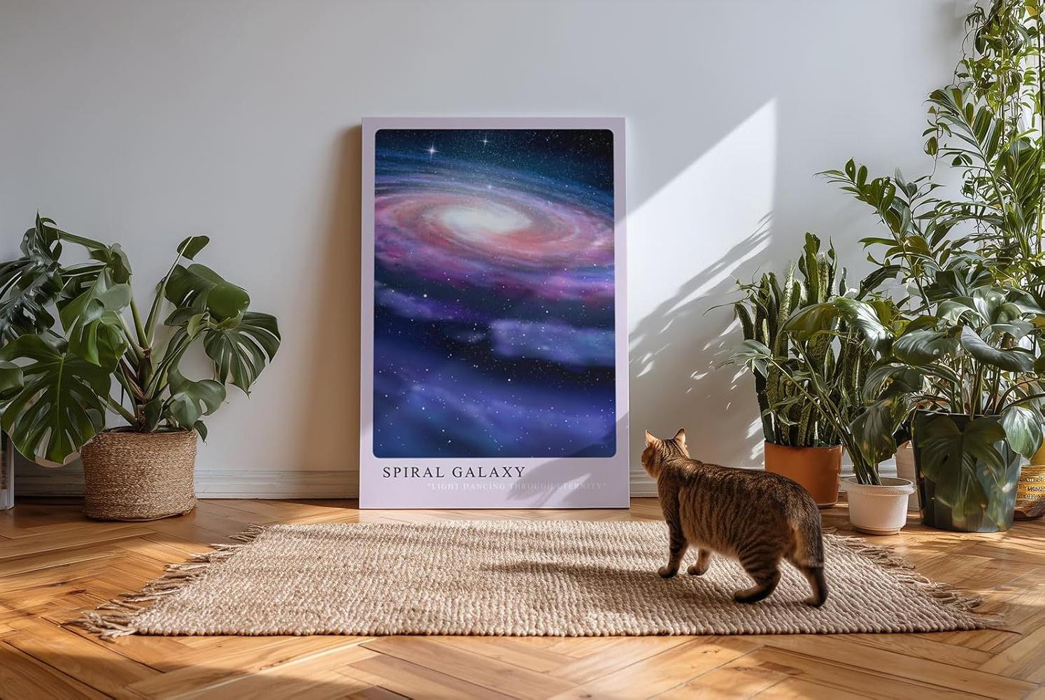 Paul Sinus Kunstdruck 40x60cm Spiral Galaxy – Kosmische Schönheit in lila und blau