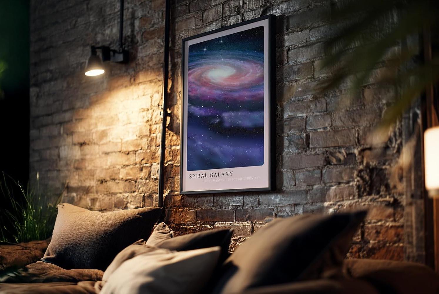 Paul Sinus Kunstdruck 40x60cm Spiral Galaxy – Kosmische Schönheit in lila und blau