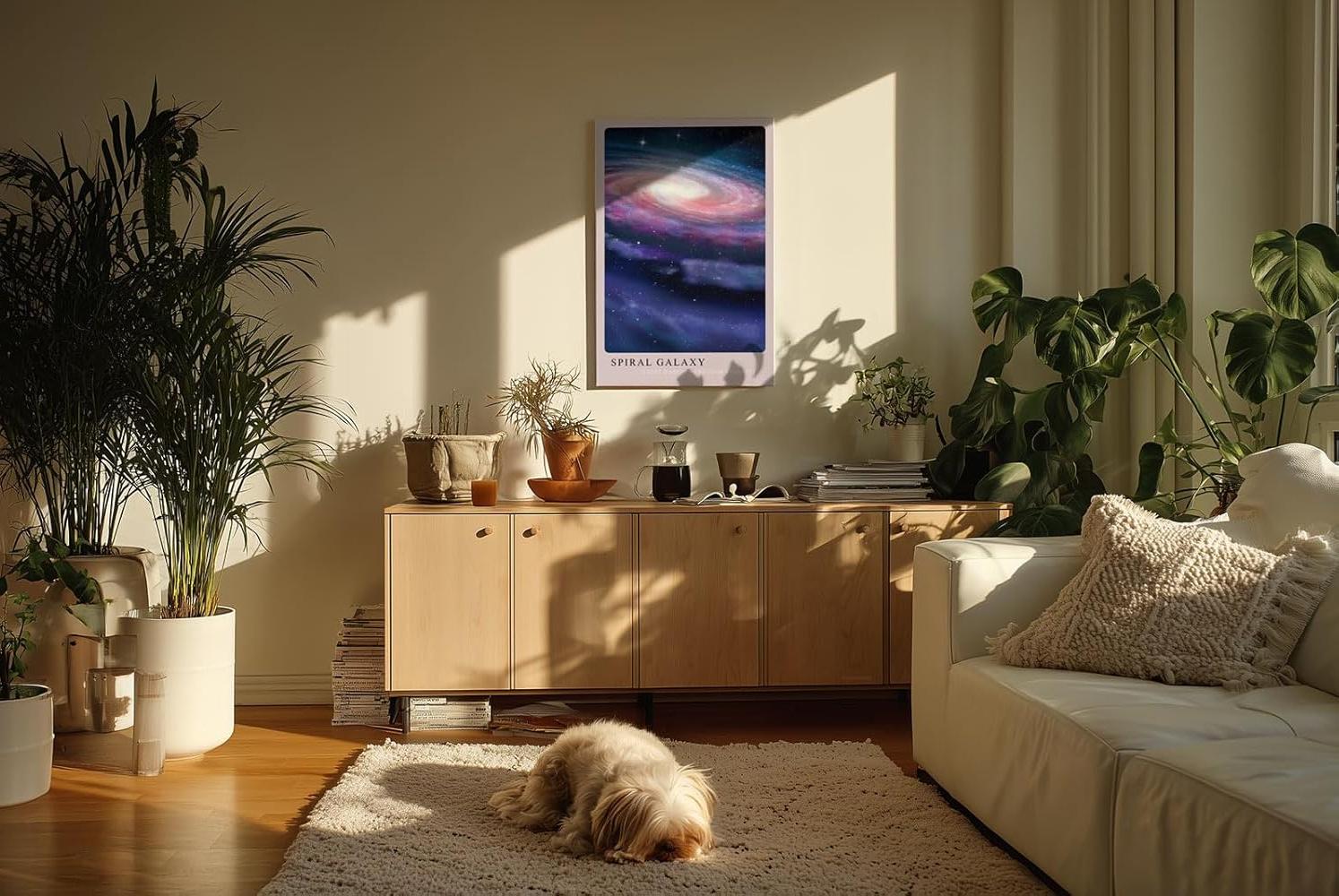 Paul Sinus Kunstdruck 40x60cm Spiral Galaxy – Kosmische Schönheit in lila und blau