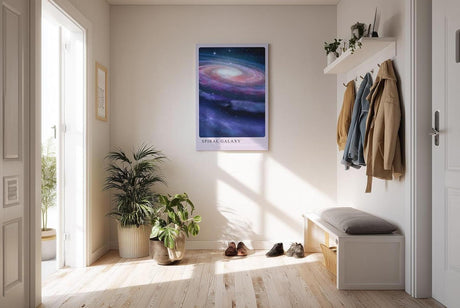 Paul Sinus Kunstdruck 40x60cm Spiral Galaxy – Kosmische Schönheit in lila und blau