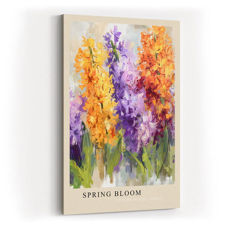 Paul Sinus Kunstdruck 40x60cm Spring Bloom – Farbenfrohe Frühlingsblüten in leuchtenden Orange- und Violetttönen als Malerei