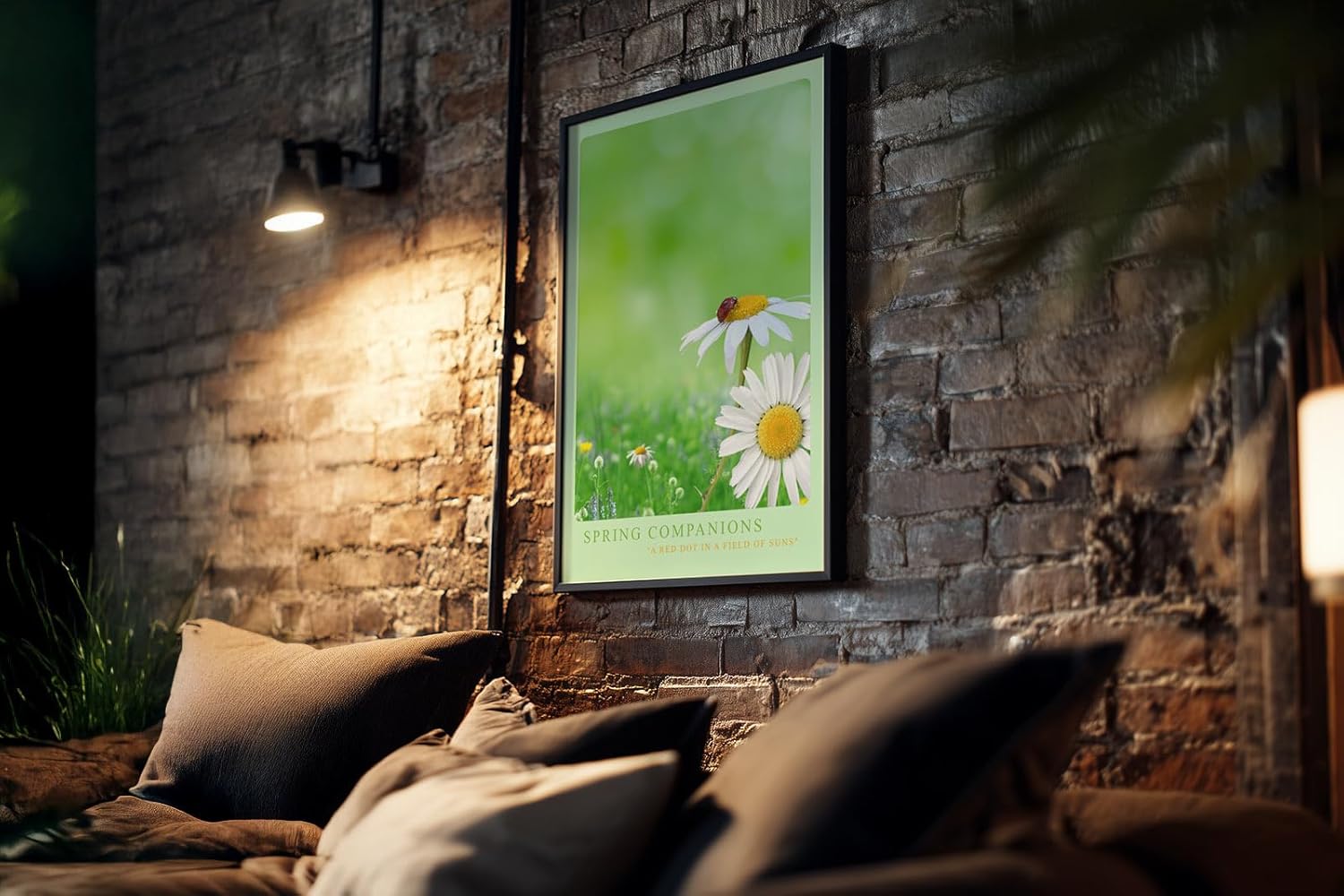 Paul Sinus Kunstdruck 40x60cm Spring Companions – Gänseblümchenwiese mit Marienkäfer in sanfter Frühlingsstimmung