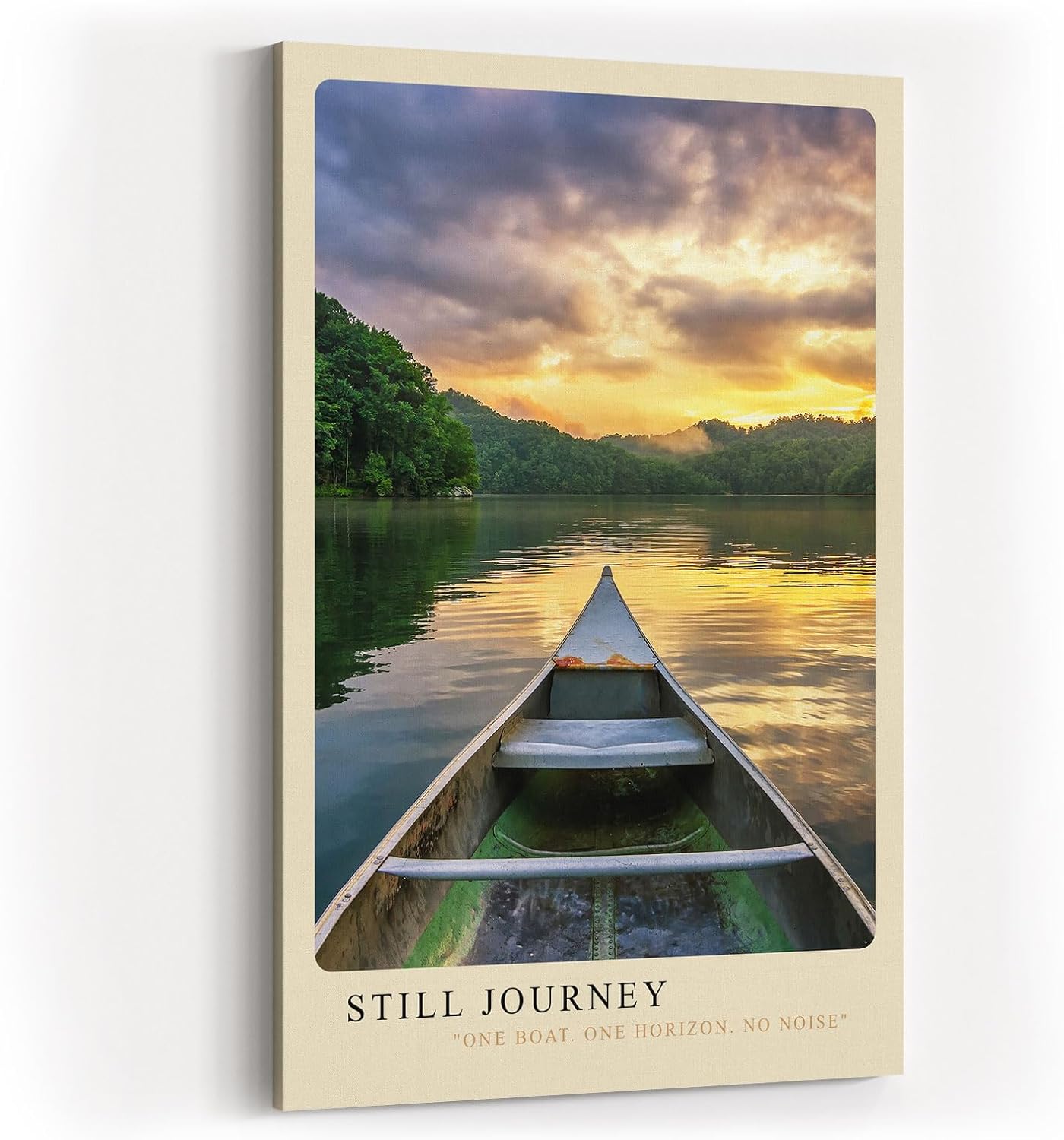 Paul Sinus Kunstdruck 40x60cm Still Journey Sonnenuntergang auf dem See mit Boot – Ruhe im Naturmoment
