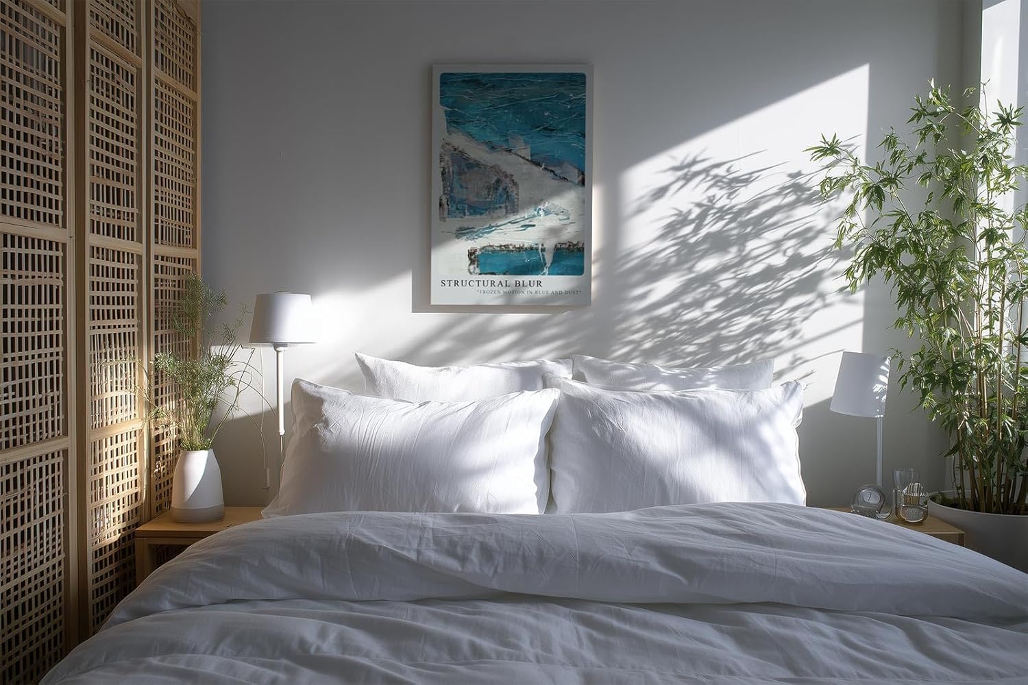 Paul Sinus Kunstdruck 40x60cm Structural Blur Blau Weiß Struktur Urban Abstrakt Dynamik Bewegung