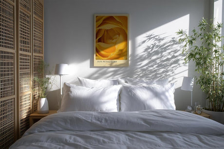 Paul Sinus Kunstdruck 40x60cm Sun Petal Core Gelbe Rose Blüte Makro Nahaufnahme Wärme Natur