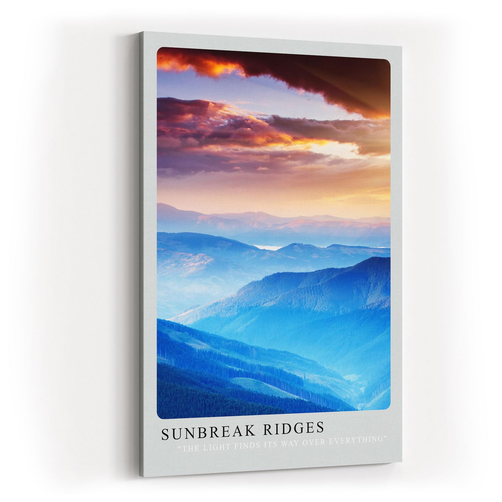 Paul Sinus Kunstdruck 40x60cm Sunbreak Ridges – Lichtdurchflutete Berglandschaft mit dramatischem Himmel