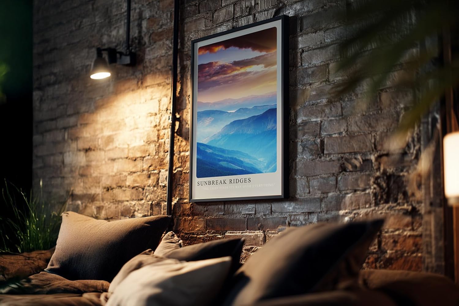 Paul Sinus Kunstdruck 40x60cm Sunbreak Ridges – Lichtdurchflutete Berglandschaft mit dramatischem Himmel