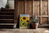 Paul Sinus Kunstdruck 40x60cm Sunflower Field – leuchtendes Sonnenblumenfeld mit Schmetterling