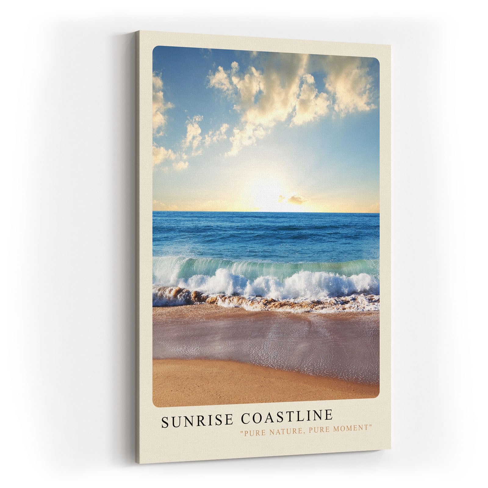 Paul Sinus Kunstdruck 40x60cm Sunrise Coastline Wellen am Strand im Morgenlicht unter blauem Himmel