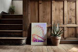 Paul Sinus Kunstdruck 40x60cm Sunset Fair mit Riesenrad und Achterbahn im Abendlicht