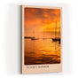 Paul Sinus Kunstdruck 40x60cm Sunset Harbor – Segelboote bei Sonnenuntergang im goldenen Abendlicht auf ruhigem Wasser