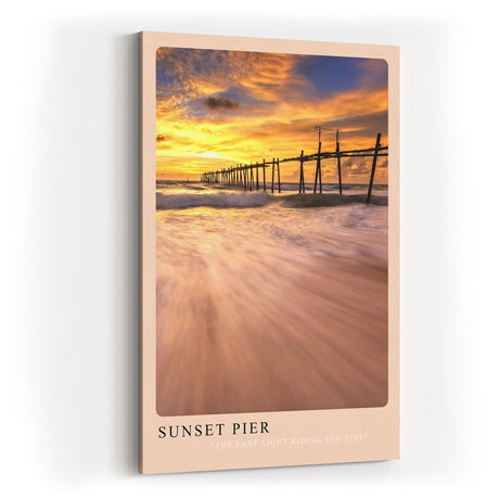 Paul Sinus Kunstdruck 40x60cm Sunset Pier Steg bei Sonnenuntergang The Last Light Riding the Tide