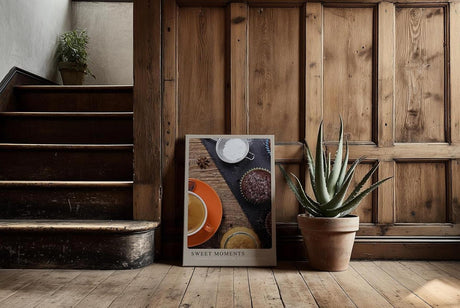 Paul Sinus Kunstdruck 40x60cm Sweet Moments mit Kaffee, Muffins und Gewürzen auf Holzbrett
