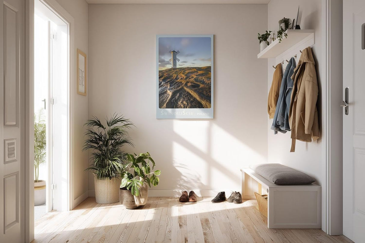 Paul Sinus Kunstdruck 40x60cm Swinoujscie Windmühlen-Leuchtturm an der Ostsee