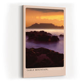 Paul Sinus Kunstdruck 40x60cm Table Mountain – Südafrika bei Sonnenuntergang mit Küstenfels und Silhouette