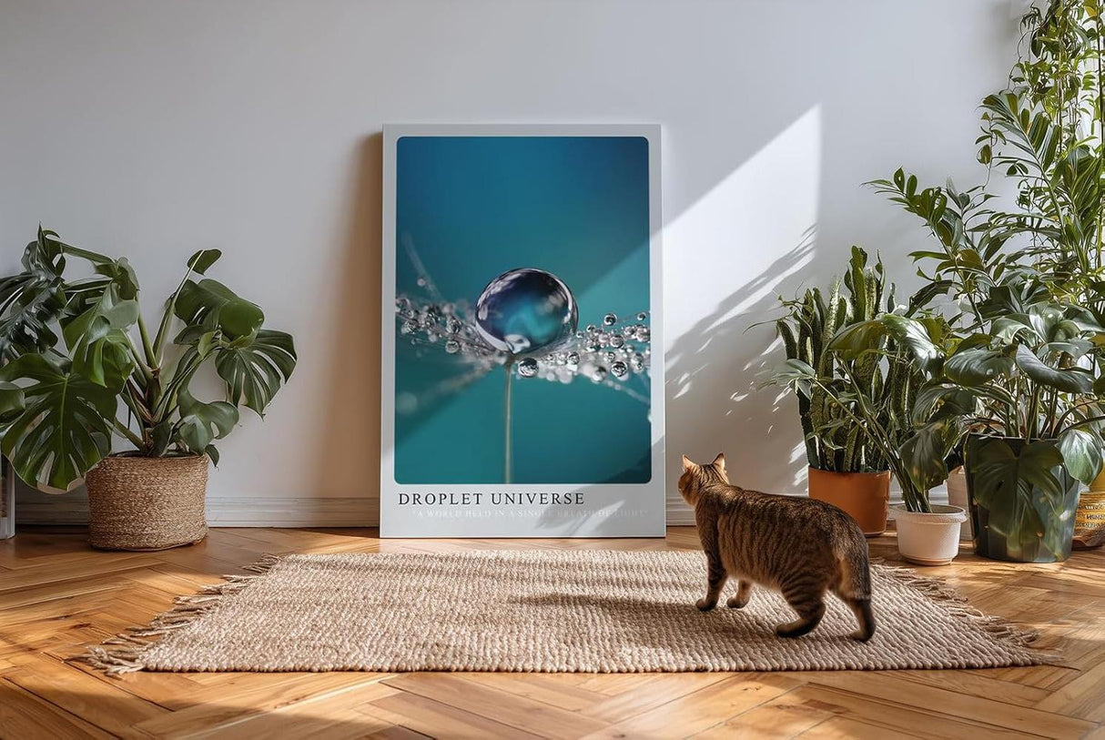 Paul Sinus Kunstdruck 40x60cm Tautropfen auf feiner Struktur – ein Universum im Mikrokosmos festgehalten