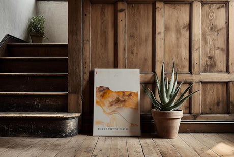 Paul Sinus Kunstdruck 40x60cm Terracotta Flow Abstrakt Malerei Mineralfarben Beige Braun Kunstwerk