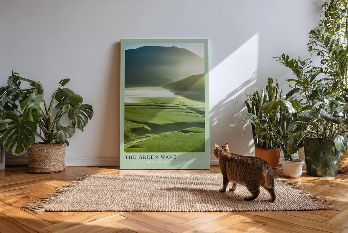 Paul Sinus Kunstdruck 40x60cm The Green Wave – Sanfte Landschaft in fließendem Licht