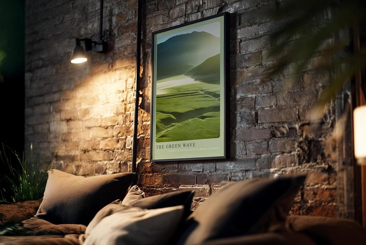 Paul Sinus Kunstdruck 40x60cm The Green Wave – Sanfte Landschaft in fließendem Licht