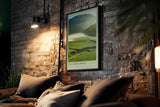 Paul Sinus Kunstdruck 40x60cm The Green Wave – Sanfte Landschaft in fließendem Licht
