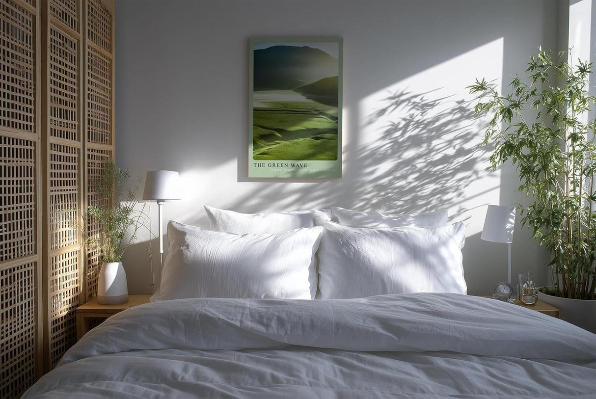 Paul Sinus Kunstdruck 40x60cm The Green Wave – Sanfte Landschaft in fließendem Licht