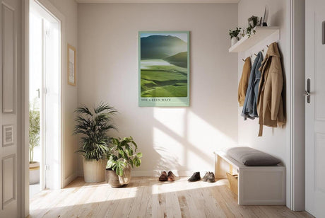 Paul Sinus Kunstdruck 40x60cm The Green Wave – Sanfte Landschaft in fließendem Licht