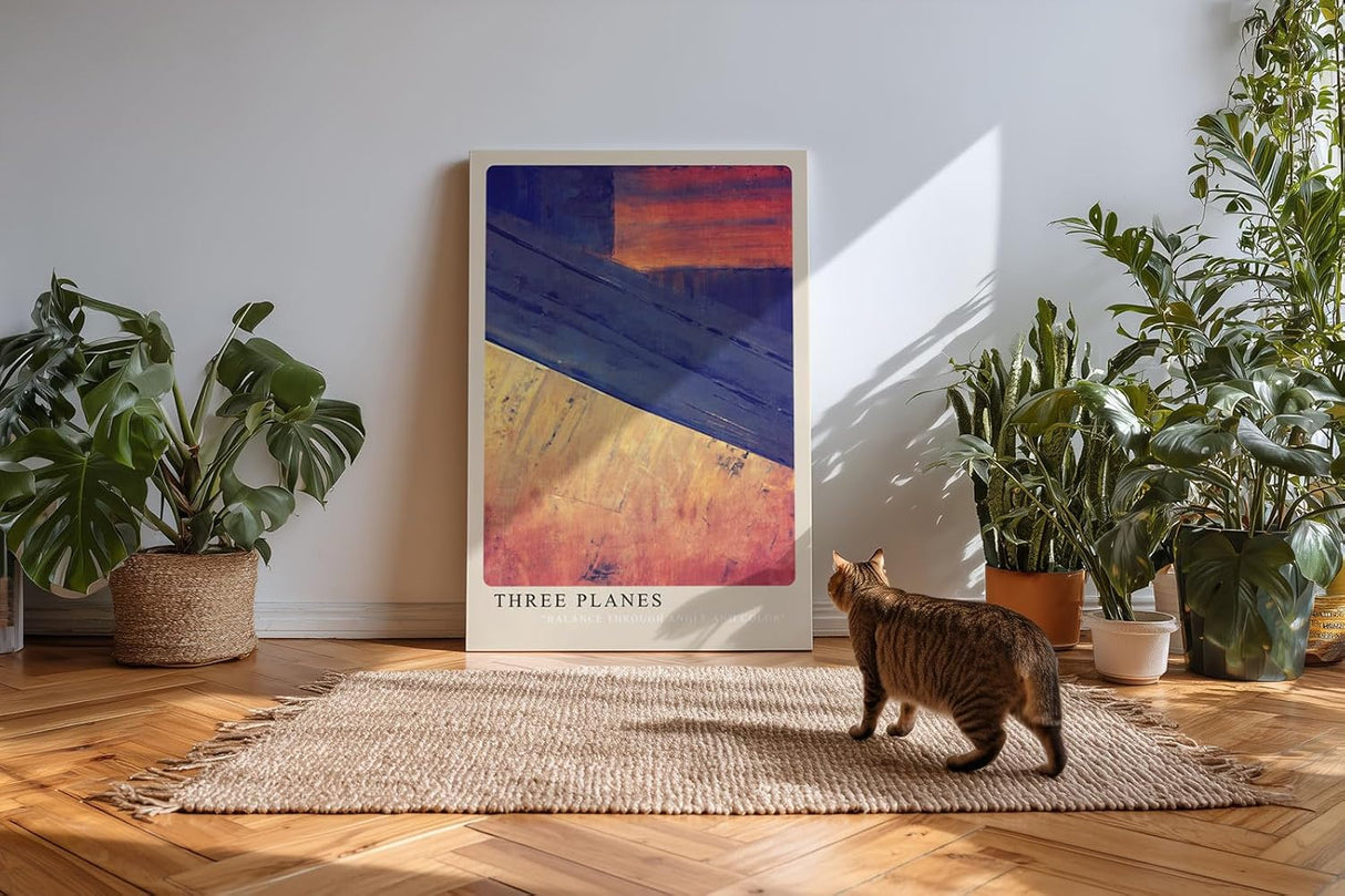Paul Sinus Kunstdruck 40x60cm Three Planes Flächen Geometrie Abstrakt Farben Balance Winkel