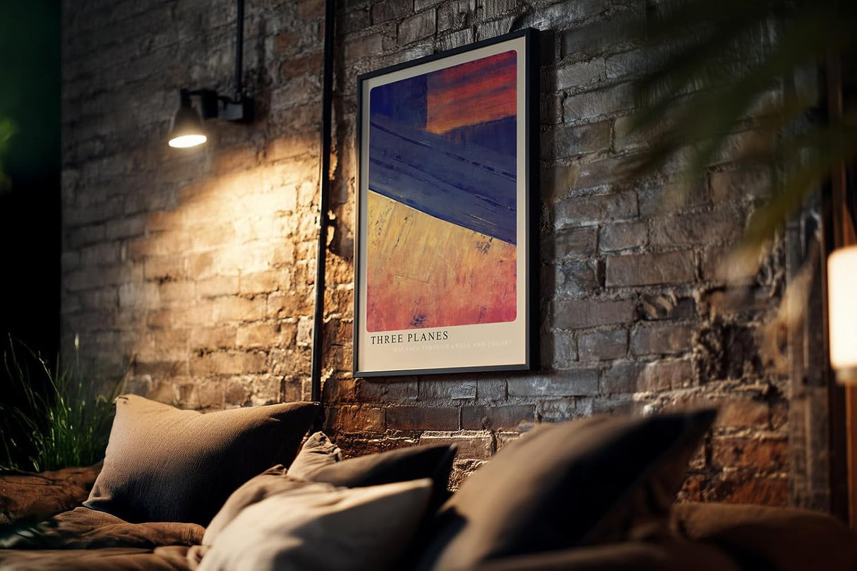 Paul Sinus Kunstdruck 40x60cm Three Planes Flächen Geometrie Abstrakt Farben Balance Winkel
