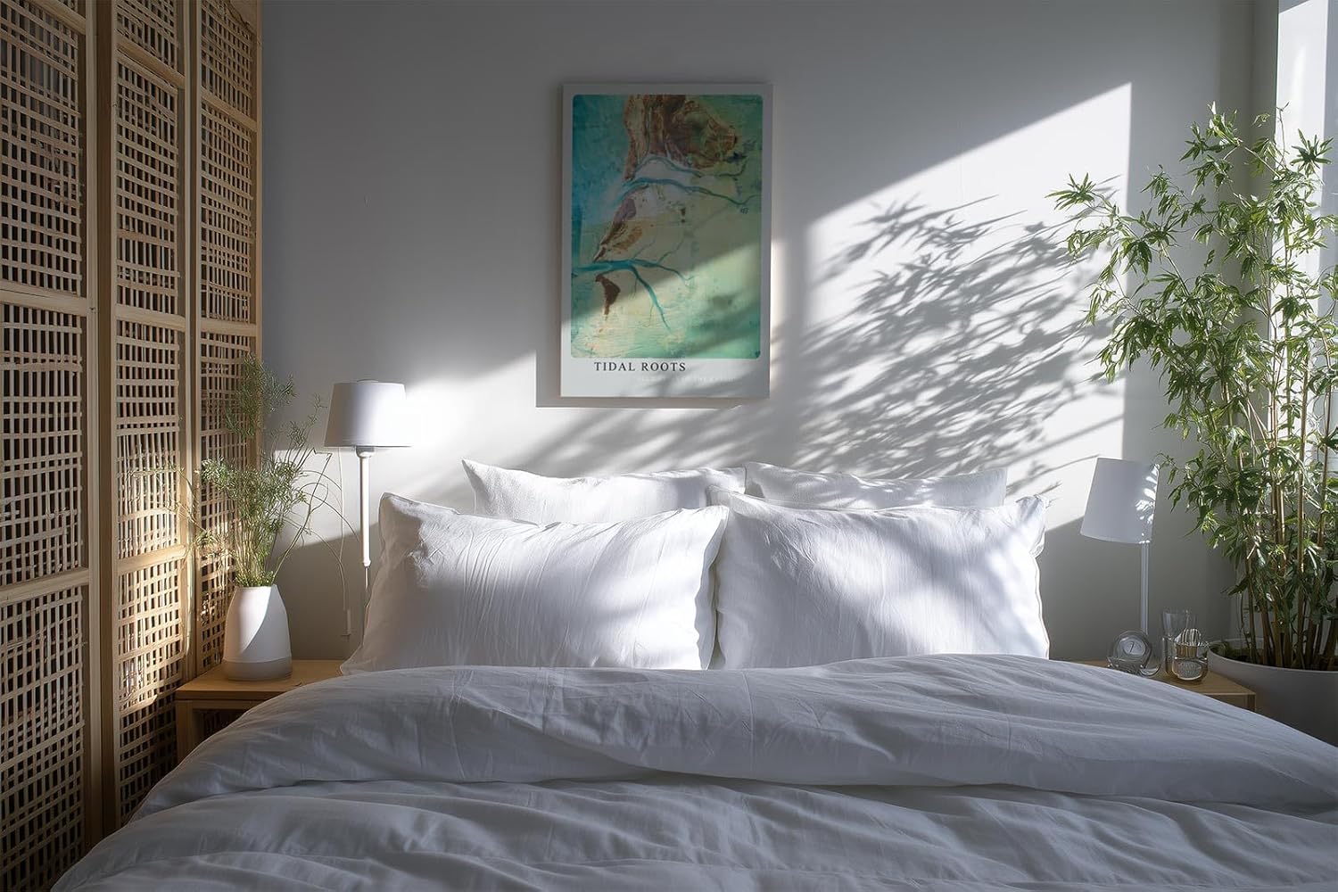 Paul Sinus Kunstdruck 40x60cm Tidal Roots Luftaufnahme Flussäste Natur Blau Struktur Abstrakt