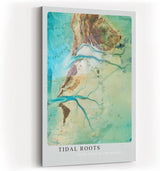 Paul Sinus Kunstdruck 40x60cm Tidal Roots Luftaufnahme Flussäste Natur Blau Struktur Abstrakt