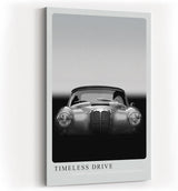 Paul Sinus Kunstdruck 40x60cm Timeless Drive mit klassischem Oldtimer in Schwarzweiß