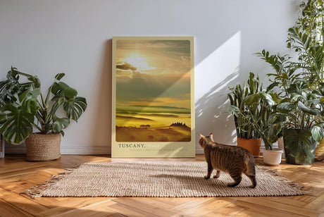 Paul Sinus Kunstdruck 40x60cm Toskana Italien Sonnenaufgang Landschaft Hügel Licht Tuscany Italy