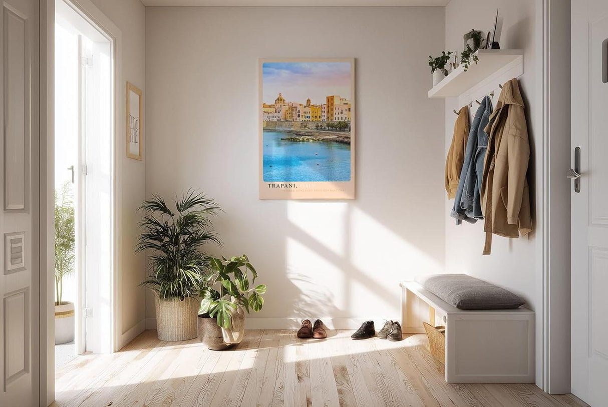 Paul Sinus Kunstdruck 40x60cm Trapani – Mediterraner Küstenzauber in Siziliens Licht