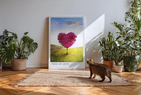 Paul Sinus Kunstdruck 40x60cm Tree of Love – Herzbaum im sonnendurchfluteten Frühlingsfeld