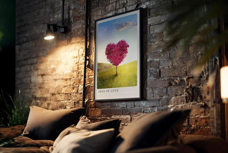 Paul Sinus Kunstdruck 40x60cm Tree of Love – Herzbaum im sonnendurchfluteten Frühlingsfeld
