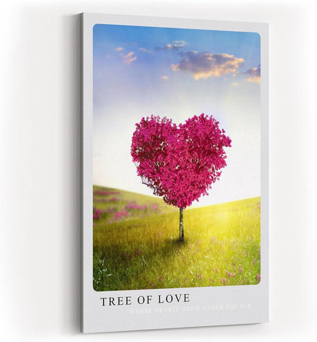 Paul Sinus Kunstdruck 40x60cm Tree of Love – Herzbaum im sonnendurchfluteten Frühlingsfeld