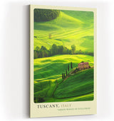 Paul Sinus Kunstdruck 40x60cm Tuscany Italien goldgrüne Hügellandschaft mit Bauernhaus und Zypressen im Licht