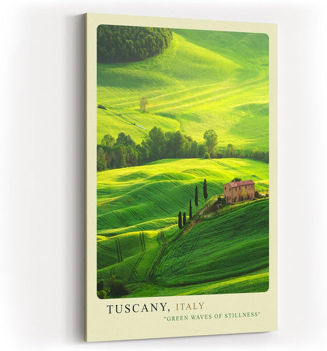 Paul Sinus Kunstdruck 40x60cm Tuscany Italien goldgrüne Hügellandschaft mit Bauernhaus und Zypressen im Licht
