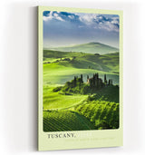 Paul Sinus Kunstdruck 40x60cm Tuscany Italien grüne Hügellandschaft mit Zypressen bei klarer Morgensonne