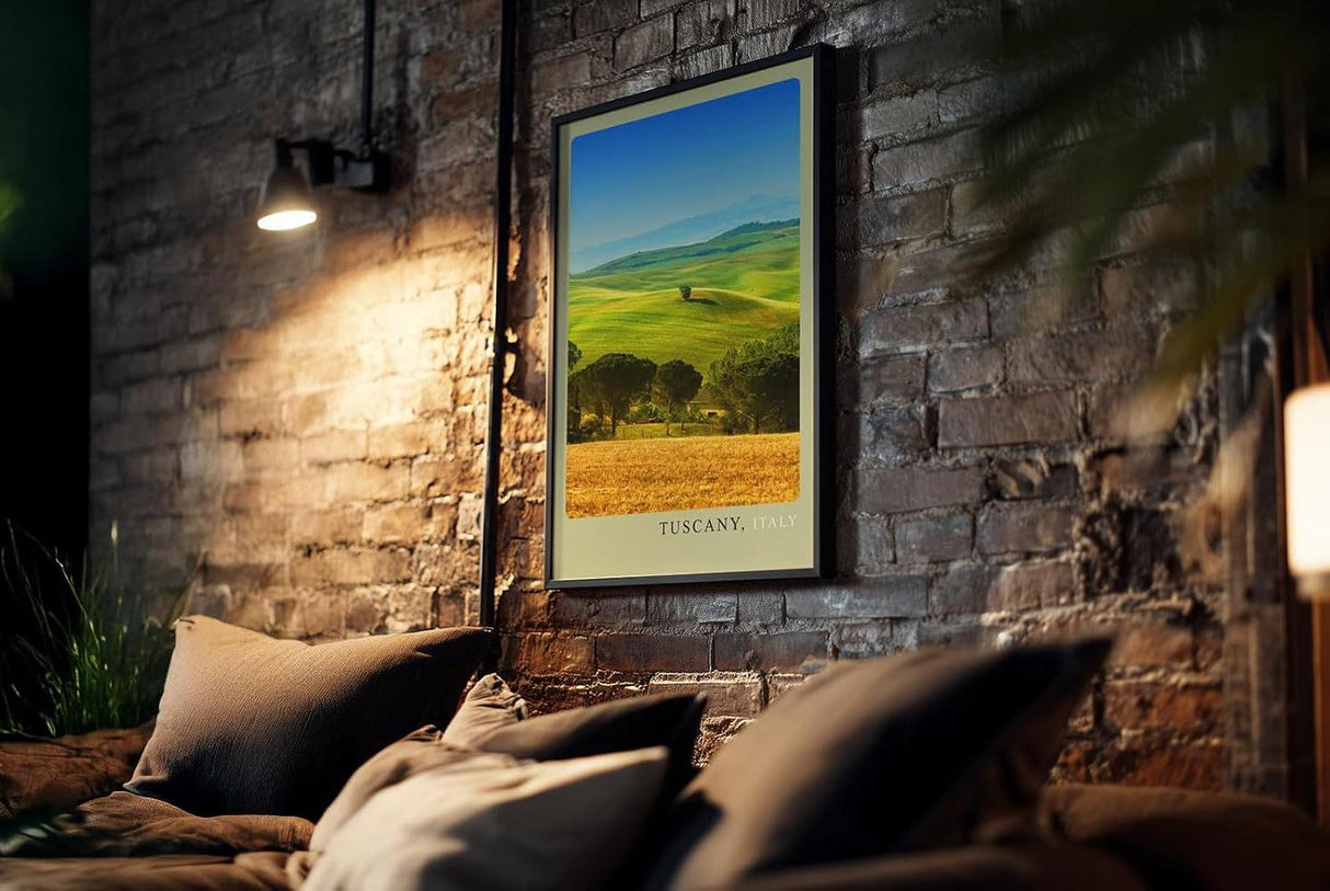Paul Sinus Kunstdruck 40x60cm Tuscany – sanfte Hügel der Toskana im goldgrünen Sommerlicht