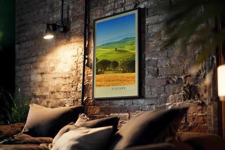 Paul Sinus Kunstdruck 40x60cm Tuscany – sanfte Hügel der Toskana im goldgrünen Sommerlicht